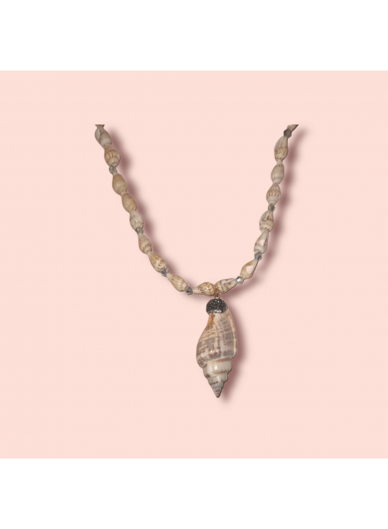 Ashura Handmade Fully Seashell Zircon Stone Natural Necklace