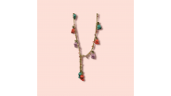 Ashura Handmade Colored Pearl Knitted Pomegranate Flower Necklace