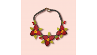 Ashura Handmade Lace Angles Crochet And Cherry Embroidered Authentic Necklace On Cord