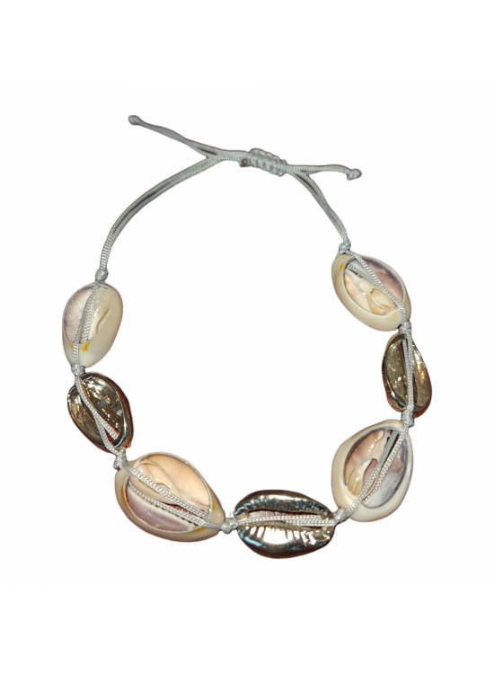 Ashura Handmade Gold and silver plated bracelets made with real seashells