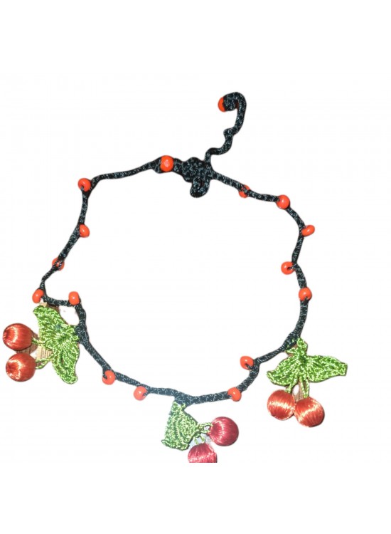 Ashura Handmade Cherry lace handmade anklets